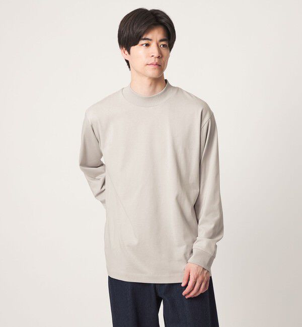 UNITED ARROWS green label relaxing「ロングファイバー クリア モックネック 長袖 Tシャツ カットソー」|Tシャツ・カットソー|