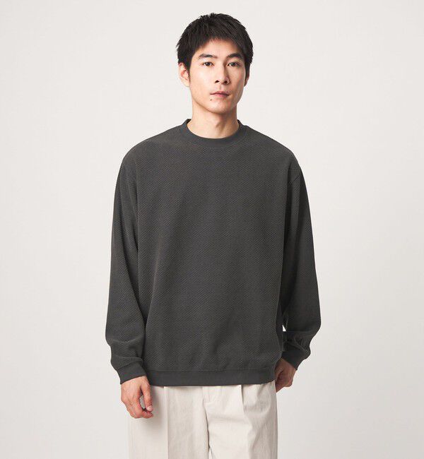 UNITED ARROWS green label relaxing「モール ジャガード クルーネック 長袖 カットソー」|Tシャツ・カットソー|DK.GRAY