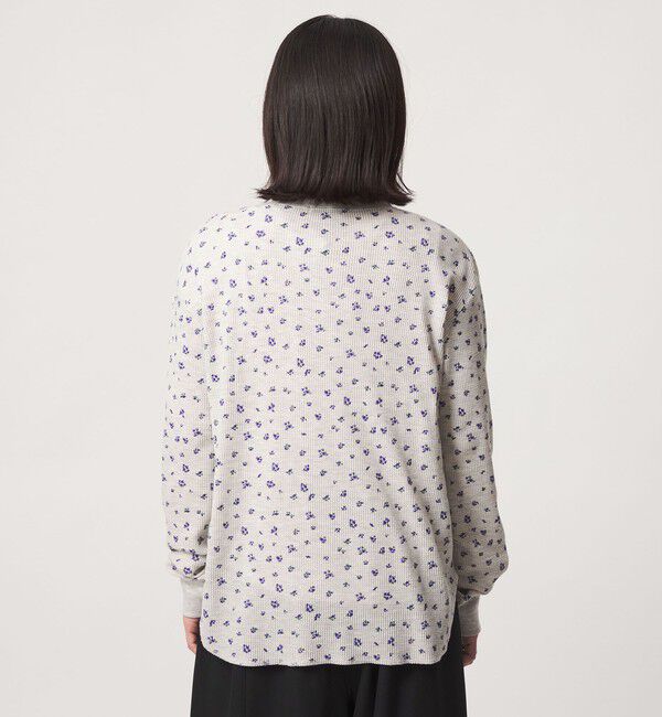UNITED ARROWS green label relaxing「【WEB限定】＜at ease＞ワッフル ヘンリーネック  フラワープリント カットソー」|Tシャツ・カットソー|