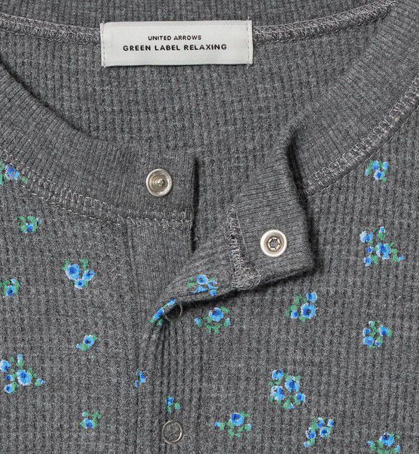 UNITED ARROWS green label relaxing「【WEB限定】＜at ease＞ワッフル ヘンリーネック  フラワープリント カットソー」|Tシャツ・カットソー|