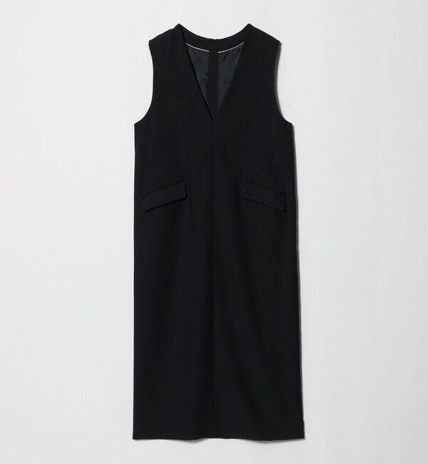 UNITED ARROWS green label relaxing「Vネック ジャンパースカート マシンウォッシャブル」|ワンピース|BLACK