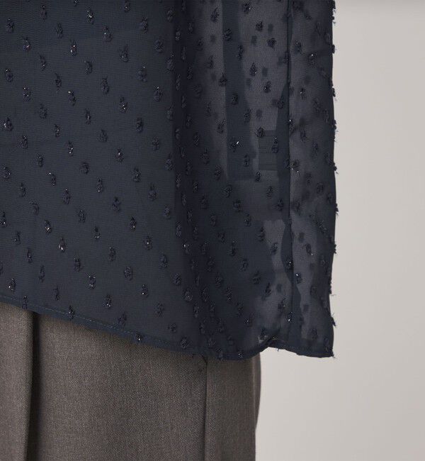UNITED ARROWS green label relaxing「シアー フリルネック ブラウス」|シャツ・ブラウス|