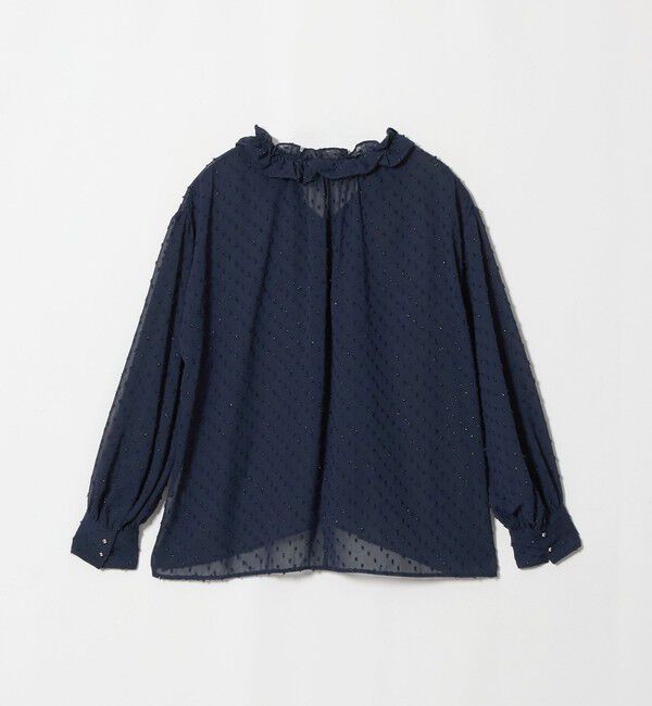 UNITED ARROWS green label relaxing「シアー フリルネック ブラウス」|シャツ・ブラウス|