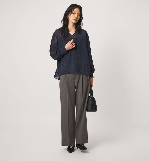 UNITED ARROWS green label relaxing「シアー フリルネック ブラウス」|シャツ・ブラウス|