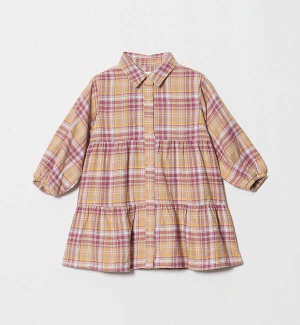 UNITED ARROWS green label relaxing「チェック ティアードワンピース / キッズ 100cm-160cm」|ワンピース|BEIGE