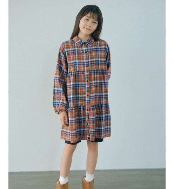 UNITED ARROWS green label relaxing「チェック ティアードワンピース / キッズ 100cm-160cm」|ワンピース|