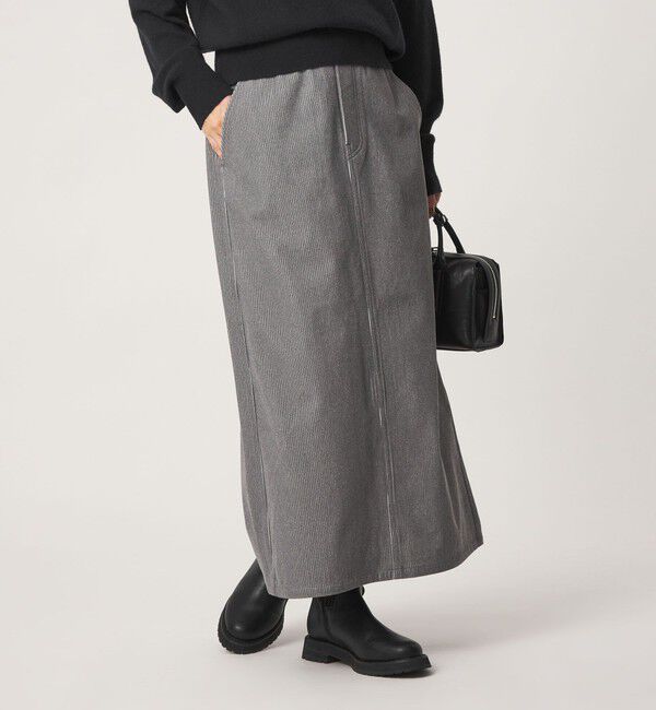 UNITED ARROWS green label relaxing「［size SHORT/TALLあり］オルマイ コール スカート マシンウォッシャブル ストレッチ」|タイト|LT.GRAY
