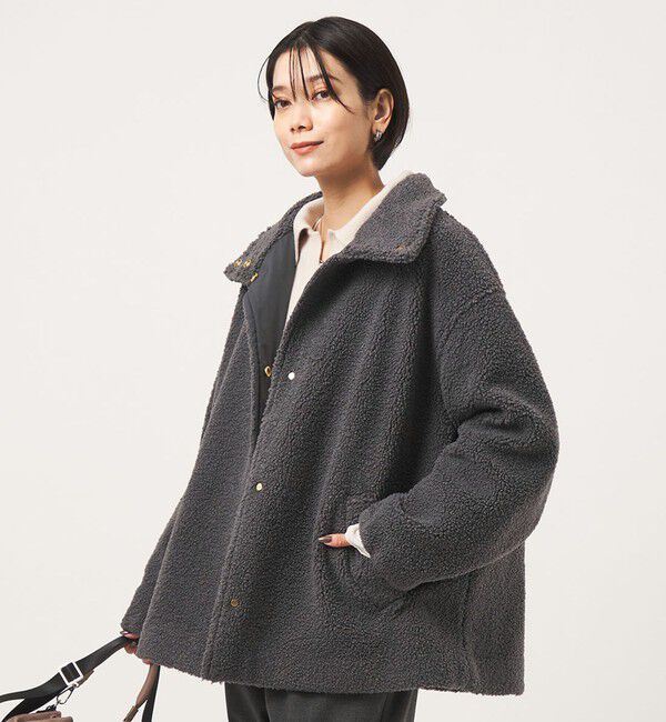 UNITED ARROWS green label relaxing「［size SHORTあり］ボア スタンドカラー ブルゾン」|ブルゾン・スタジャン|MD.GRAY