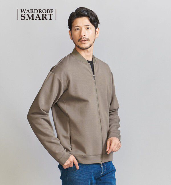 BEAUTY&YOUTH UNITED ARROWS「【WEB限定 WARDROBE SMART】ダブルニット ジップブルゾン/セットアップ対応【抗菌・防臭】」|ブルゾン・スタジャン|OLIVE