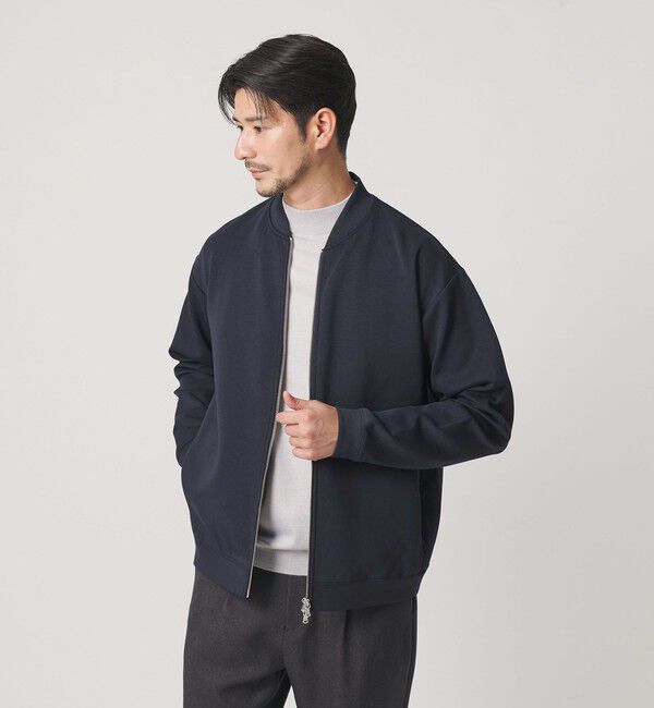BEAUTY&YOUTH UNITED ARROWS「【WEB限定 WARDROBE SMART】ダブルニット ジップブルゾン/セットアップ対応【抗菌・防臭】」|ブルゾン・スタジャン|