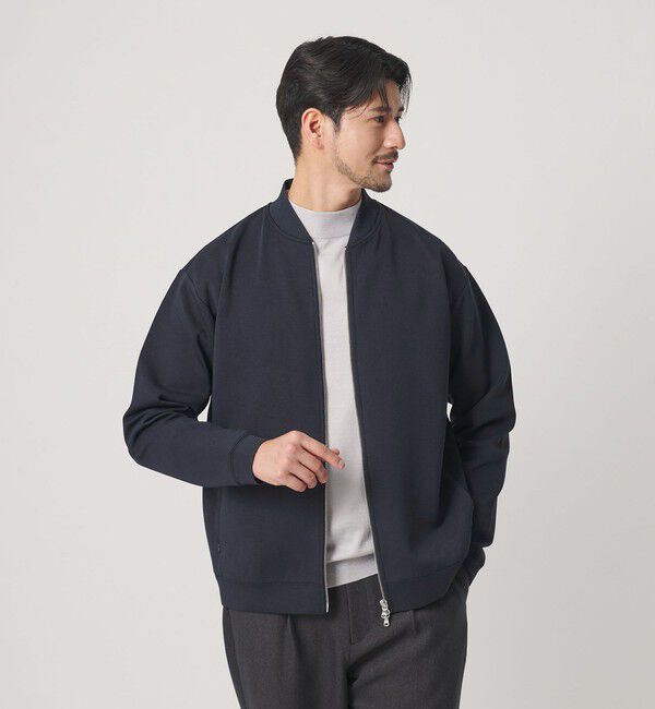 BEAUTY&YOUTH UNITED ARROWS「【WEB限定 WARDROBE SMART】ダブルニット ジップブルゾン/セットアップ対応【抗菌・防臭】」|ブルゾン・スタジャン|