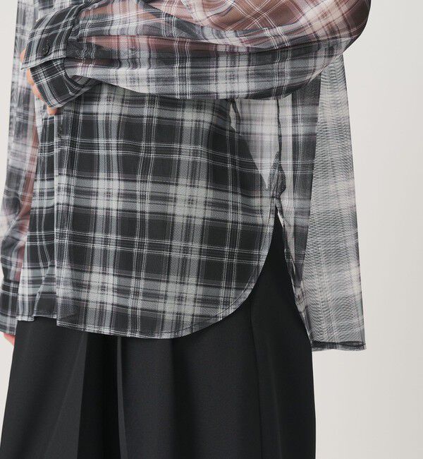 BEAUTY&YOUTH UNITED ARROWS「【WEB限定】オンブレーチェック シアーバンドカラーシャツ ウォッシャブル」|シャツ・ブラウス|