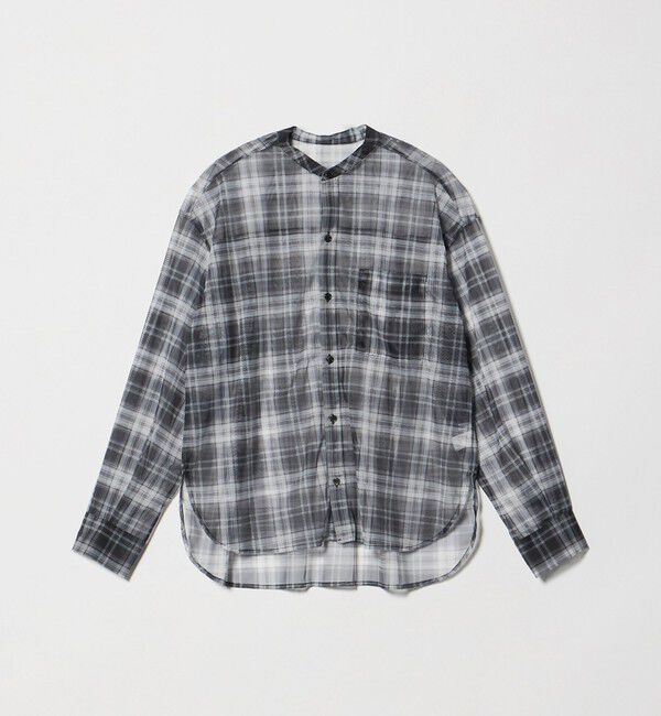 BEAUTY&YOUTH UNITED ARROWS「【WEB限定】オンブレーチェック シアーバンドカラーシャツ ウォッシャブル」|シャツ・ブラウス|