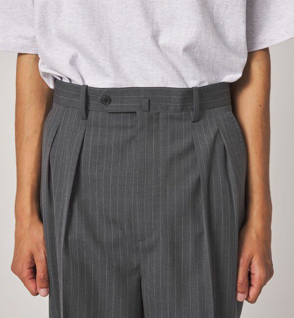 STEVEN ALAN「＜Steven Alan＞ TW ストライプ イン ツープリーツ ドレス トラウザーズ II」|スラックス|