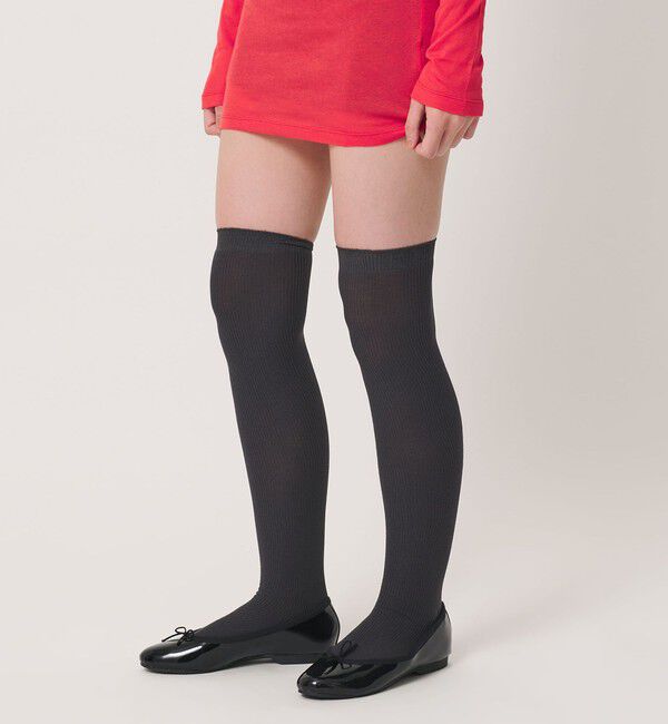 ATTISESSION「＜ATTISESSION＞リブ ハイソックス」|ソックス|DK.GRAY