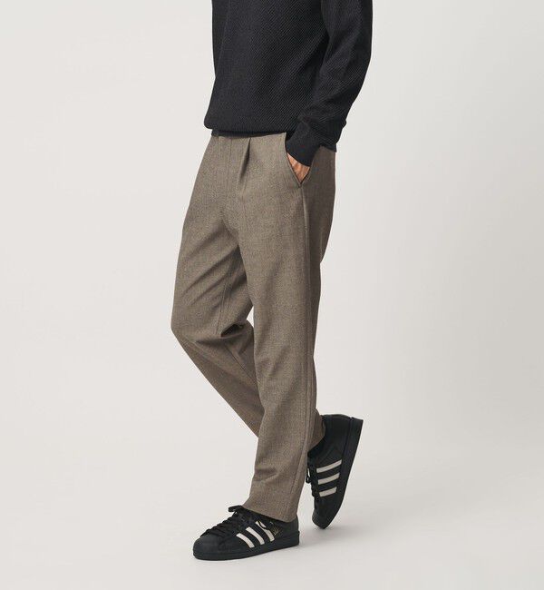 BEAUTY&YOUTH UNITED ARROWS「アルガン トロ 1プリーツ テーパード パンツ NO.7 タテヨコストレッチ」|チノ|