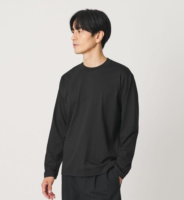 BEAUTY&YOUTH UNITED ARROWS「ハイゲージ オーガニック クルーネック カットソー 抗菌防臭」|Tシャツ・カットソー|BLACK