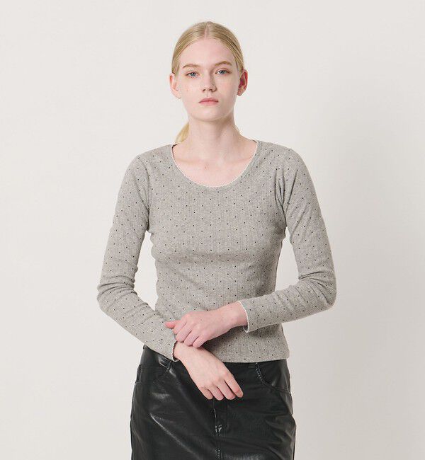 NICE WEATHER「＜NICE WEATHER＞ドットレース カットソー」|Tシャツ・カットソー|LT.GRAY