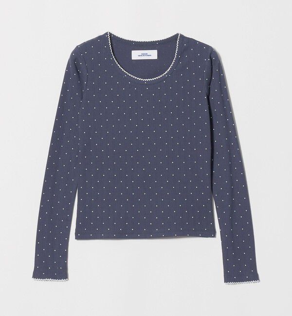 NICE WEATHER「＜NICE WEATHER＞ドットレース カットソー」|Tシャツ・カットソー|NAVY