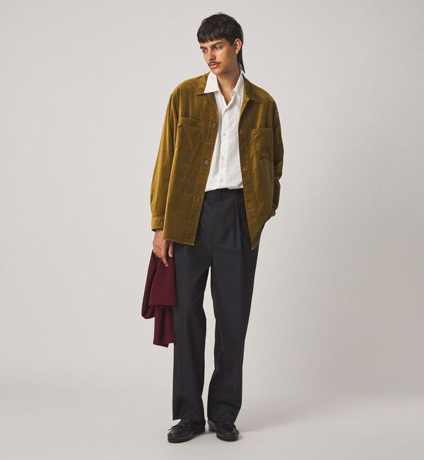 STEVEN ALAN「＜Steven Alan＞ オーガニックコットン ベルベット オープンカラー オーバー シャツ」|シャツ・ブラウス|