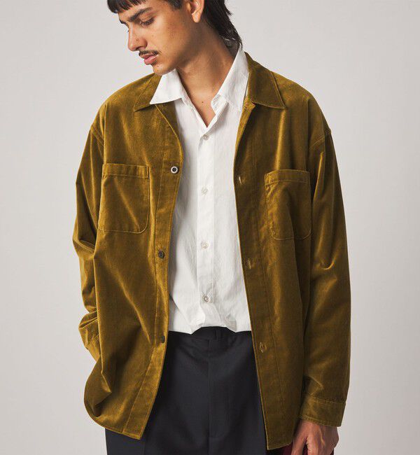 STEVEN ALAN「＜Steven Alan＞ オーガニックコットン ベルベット オープンカラー オーバー シャツ」|シャツ・ブラウス|