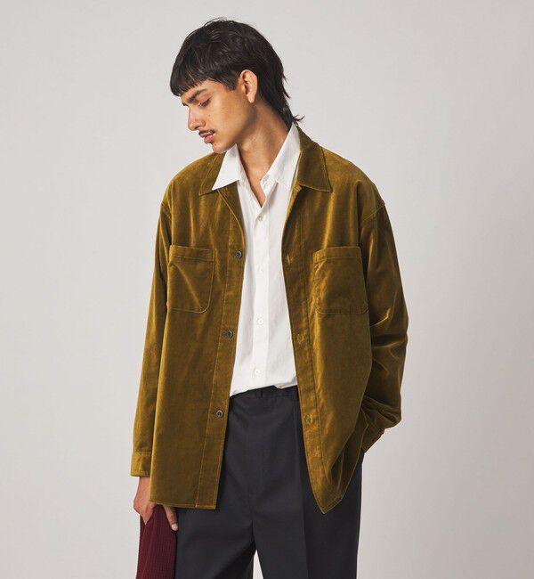 STEVEN ALAN「＜Steven Alan＞ オーガニックコットン ベルベット オープンカラー オーバー シャツ」|シャツ・ブラウス|