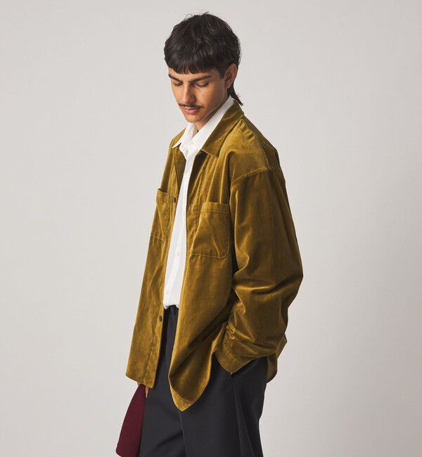 STEVEN ALAN「＜Steven Alan＞ オーガニックコットン ベルベット オープンカラー オーバー シャツ」|シャツ・ブラウス|