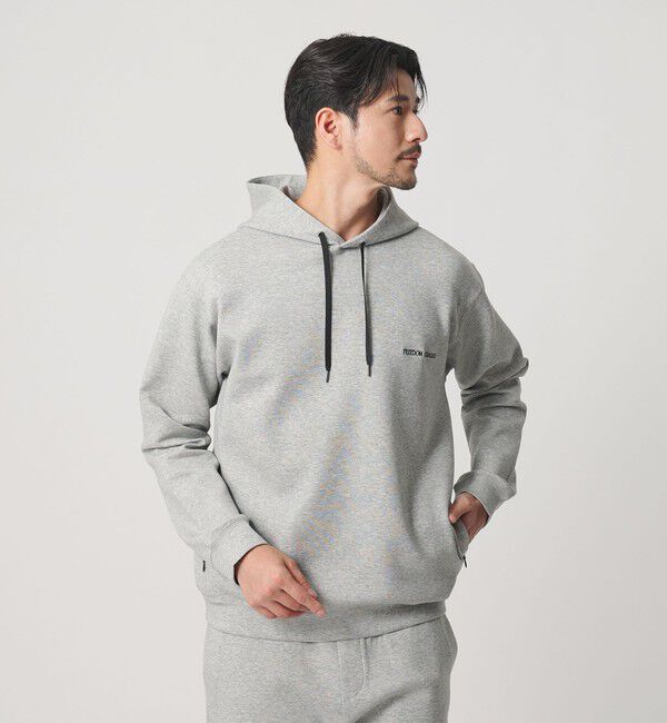 BEAUTY&YOUTH UNITED ARROWS「【WEB限定 WARDROBE SMART】ダブルニット ロゴ スウェットフーディ/セットアップ対応 【抗菌・防臭】」|Tシャツ・カットソー|MD.GRAY
