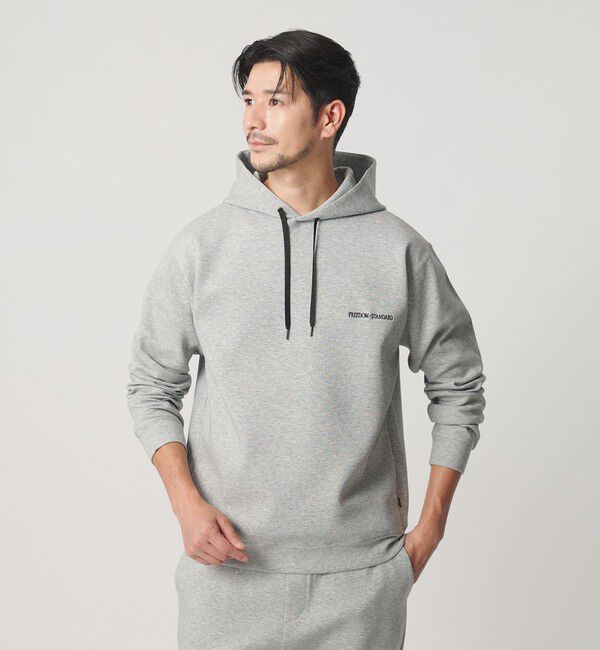 BEAUTY&YOUTH UNITED ARROWS「【WEB限定 WARDROBE SMART】ダブルニット ロゴ スウェットフーディ/セットアップ対応 【抗菌・防臭】」|Tシャツ・カットソー|