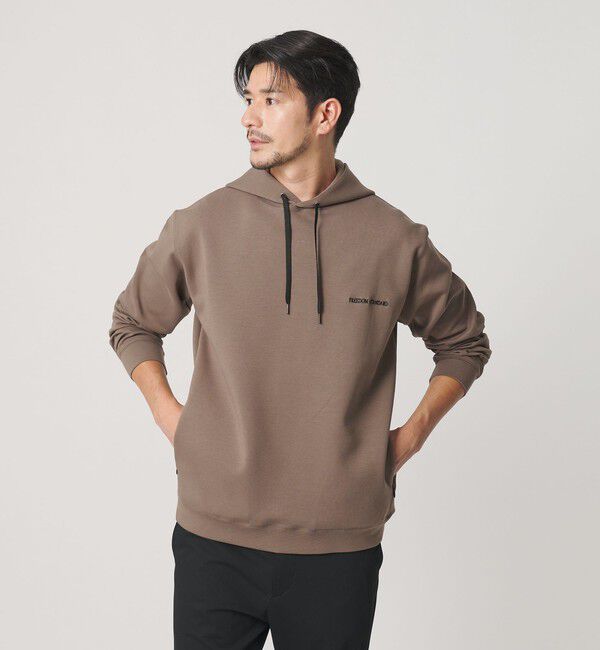 BEAUTY&YOUTH UNITED ARROWS「【WEB限定 WARDROBE SMART】ダブルニット ロゴ スウェットフーディ/セットアップ対応 【抗菌・防臭】」|Tシャツ・カットソー|OLIVE