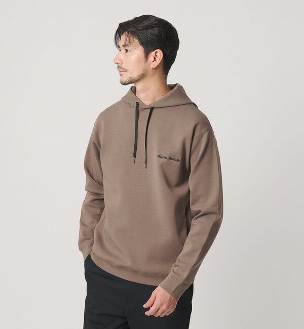 BEAUTY&YOUTH UNITED ARROWS「【WEB限定 WARDROBE SMART】ダブルニット ロゴ スウェットフーディ/セットアップ対応 【抗菌・防臭】」|Tシャツ・カットソー|
