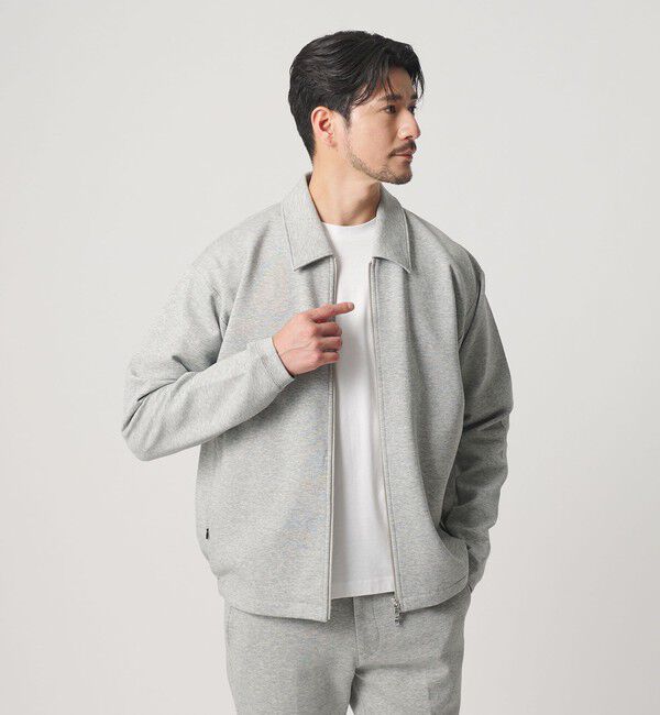 BEAUTY&YOUTH UNITED ARROWS「【WEB限定 WARDROBE SMART】ダブルニット ハリントン ジャケット/セットアップ対応 【抗菌・防臭】」|カーディガン|MD.GRAY