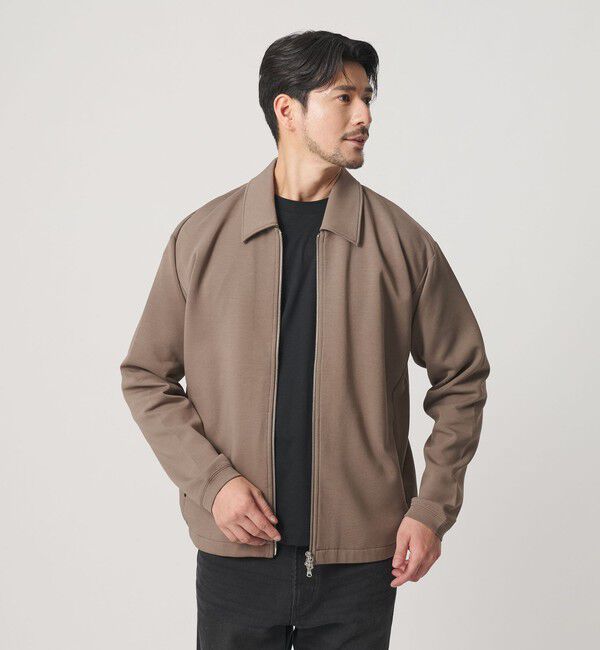 BEAUTY&YOUTH UNITED ARROWS「【WEB限定 WARDROBE SMART】ダブルニット ハリントン ジャケット/セットアップ対応 【抗菌・防臭】」|カーディガン|OLIVE