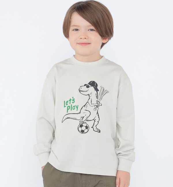 SHIPS KIDS「【SHIPS KIDS別注】ARCH＆LINE:100～130cm / ダイナソー ロングスリーブ Tシャツ」|Tシャツ・カットソー|