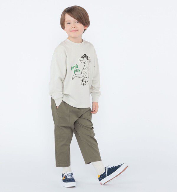 SHIPS KIDS「【SHIPS KIDS別注】ARCH＆LINE:100～130cm / ダイナソー ロングスリーブ Tシャツ」|Tシャツ・カットソー|