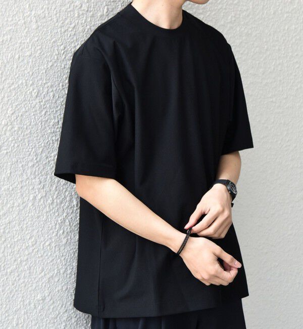 SHIPS any「SHIPS any: SOLOTEX(R) バックピケ スロープネック ジャケット Tシャツ 26SS◇」|Tシャツ・カットソー|ブラック