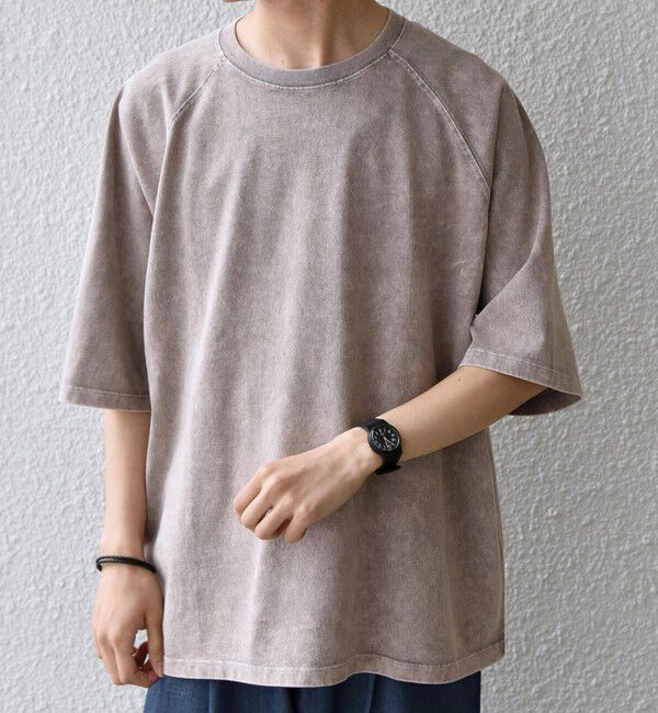 SHIPS any「【SHIPS any別注】ONEITA: ケミカルウォッシュ リラックス ラグラン Tシャツ(セットアップ対応)◇」|Tシャツ・カットソー|