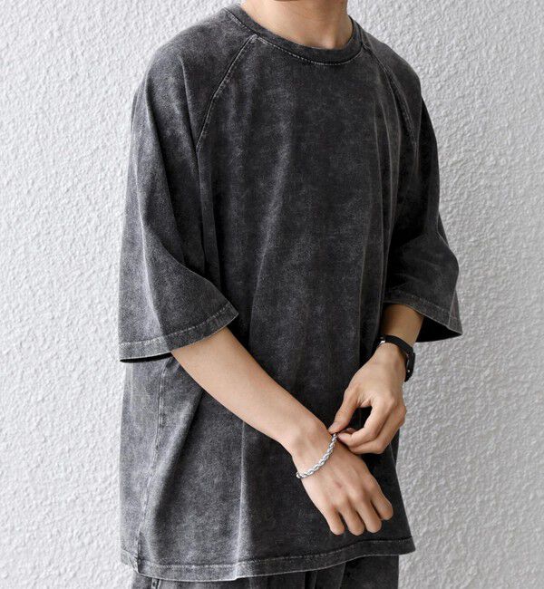 SHIPS any「【SHIPS any別注】ONEITA: ケミカルウォッシュ リラックス ラグラン Tシャツ(セットアップ対応)◇」|Tシャツ・カットソー|