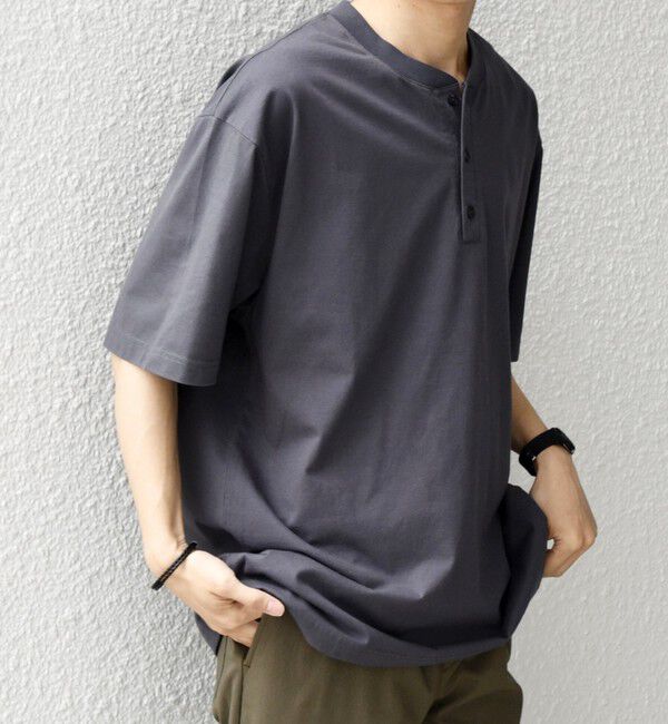 SHIPS any「SHIPS any:〈接触冷感/吸水速乾/UVカット/遮熱〉Raylock ヘンリーネック Tシャツ◇」|Tシャツ・カットソー|