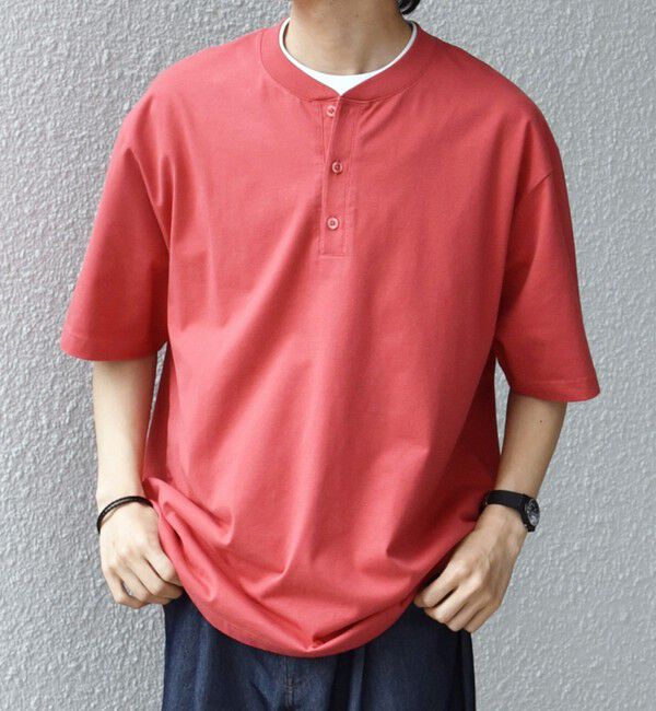 SHIPS any「SHIPS any:〈接触冷感/吸水速乾/UVカット/遮熱〉Raylock ヘンリーネック Tシャツ◇」|Tシャツ・カットソー|