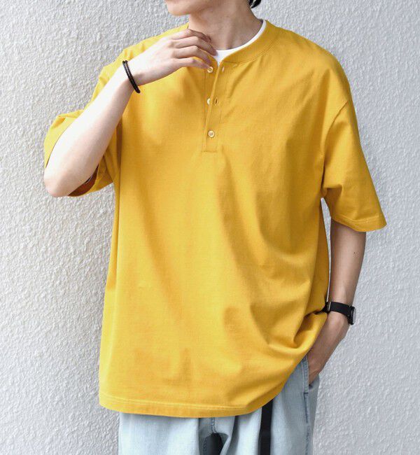 SHIPS any「SHIPS any:〈接触冷感/吸水速乾/UVカット/遮熱〉Raylock ヘンリーネック Tシャツ◇」|Tシャツ・カットソー|