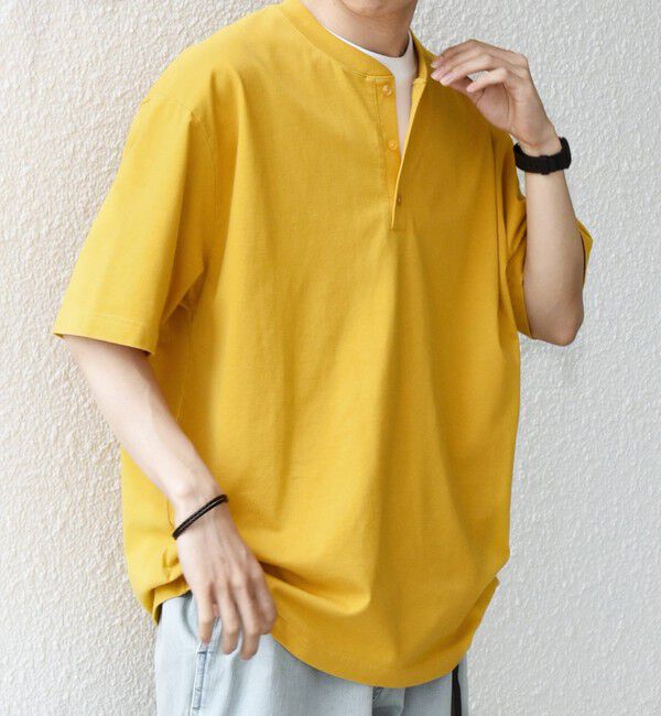 SHIPS any「SHIPS any:〈接触冷感/吸水速乾/UVカット/遮熱〉Raylock ヘンリーネック Tシャツ◇」|Tシャツ・カットソー|
