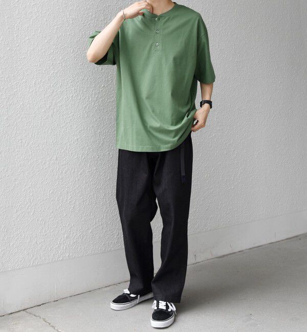 SHIPS any「SHIPS any:〈接触冷感/吸水速乾/UVカット/遮熱〉Raylock ヘンリーネック Tシャツ◇」|Tシャツ・カットソー|
