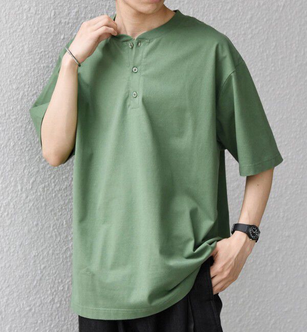 SHIPS any「SHIPS any:〈接触冷感/吸水速乾/UVカット/遮熱〉Raylock ヘンリーネック Tシャツ◇」|Tシャツ・カットソー|