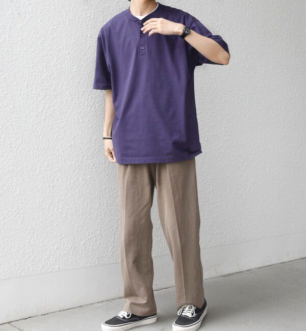 SHIPS any「SHIPS any:〈接触冷感/吸水速乾/UVカット/遮熱〉Raylock ヘンリーネック Tシャツ◇」|Tシャツ・カットソー|