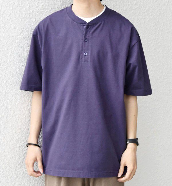 SHIPS any「SHIPS any:〈接触冷感/吸水速乾/UVカット/遮熱〉Raylock ヘンリーネック Tシャツ◇」|Tシャツ・カットソー|