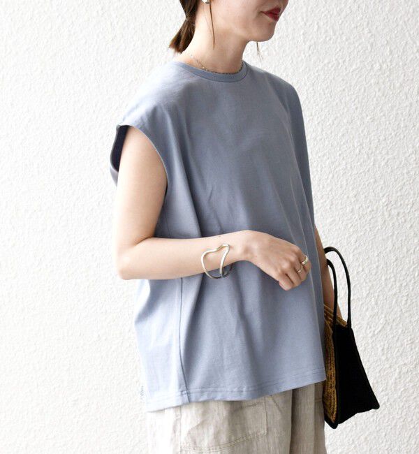 SHIPS any「SHIPS any:〈洗濯機可能〉バック レース コンビ フレンチスリーブ プルオーバー」|Tシャツ・カットソー|