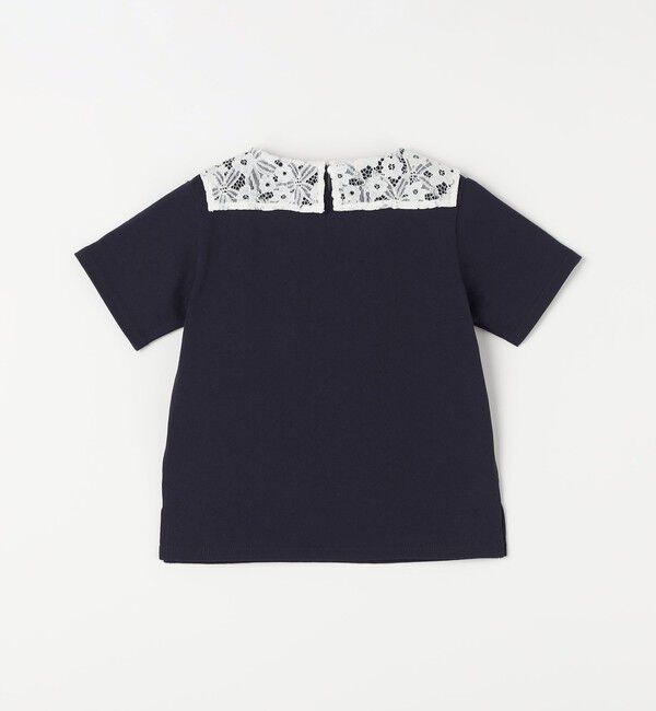 SHIPS any「SHIPS any: レース カラー リボン 半袖 Tシャツ<KIDS>」|Tシャツ・カットソー|