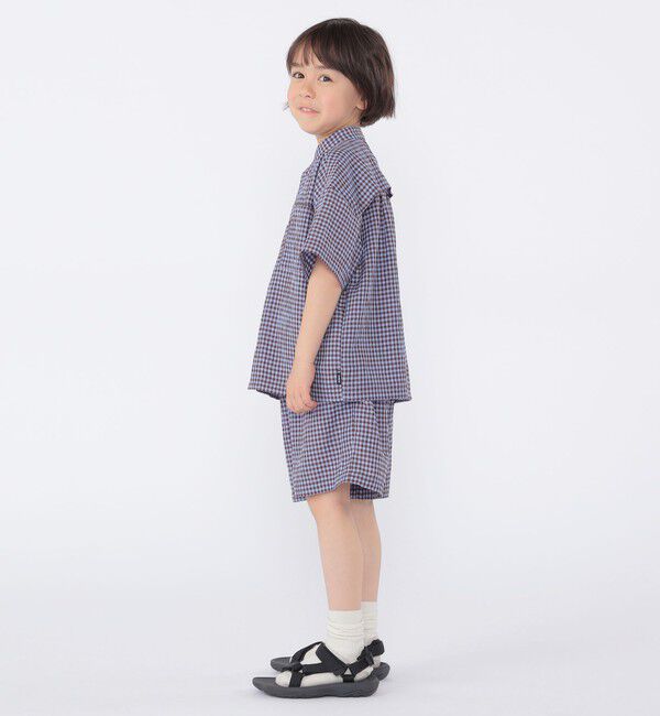 SHIPS KIDS「SHIPS KIDS:100～130cm /〈UVカット/吸水速乾〉ドライタッチ バンドカラー シャツ」|シャツ・ブラウス|