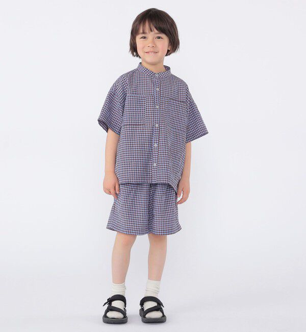 SHIPS KIDS「SHIPS KIDS:100～130cm /〈UVカット/吸水速乾〉ドライタッチ バンドカラー シャツ」|シャツ・ブラウス|